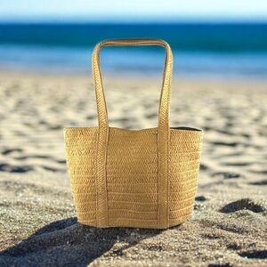DRAPER JAMES CLASSIC WOVEN STRAW TOTE SOFT LARGE BEACH MARKET DAY TRIPPER